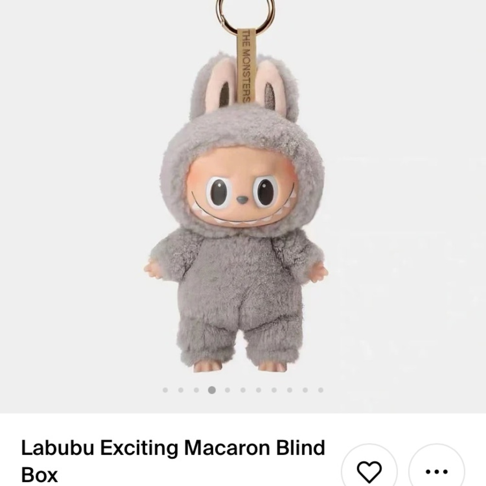 Cuddly Gray Labubu Monster Plush Toy